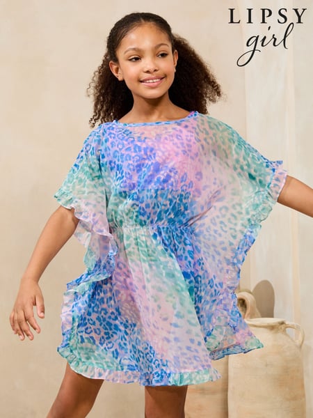 Lipsy Blue Ombre Printed Frill Edge Kaftan (5-16yrs) (AW7146) | € 36 - € 48