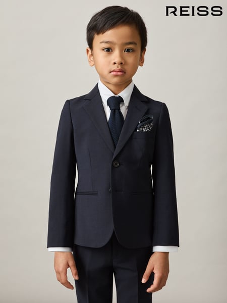 Reiss Navy Hope 9-14 yrs Wool-Blend Single-Breasted Suit Blazer (AW8238) | € 153