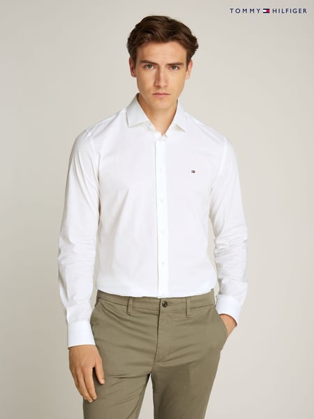 Tommy Hilfiger White Slim Flex Stretch Cotton Poplin Shirt (AW8582) | € 58
