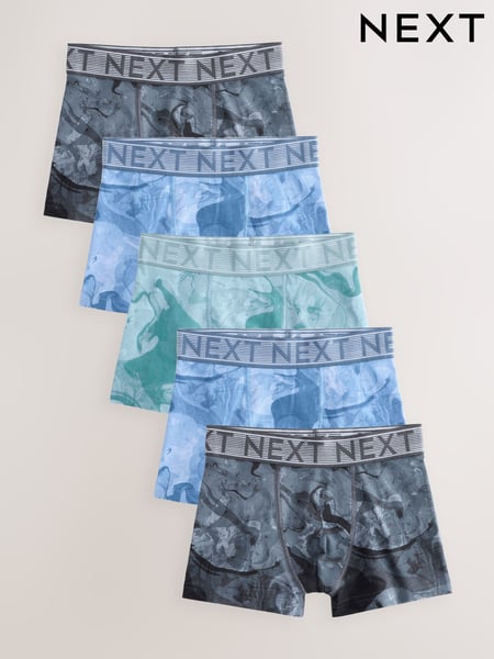 Blue Marble Print Boxers 5 Pack (2-16yrs) (AW8664) | € 20 - € 27
