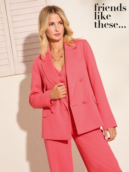 Friends Like These Pink Petite Premium Fit Millie Mackintosh Double Breasted Tailored Blazer (AW8744) | € 94