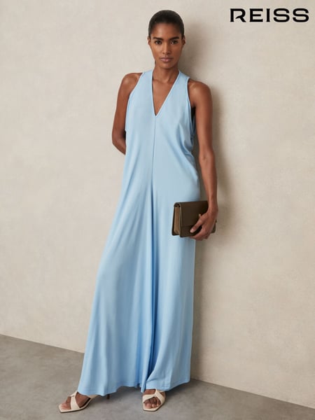 Reiss Blue Delia Jersey Maxi Dress (AW8919) | € 359