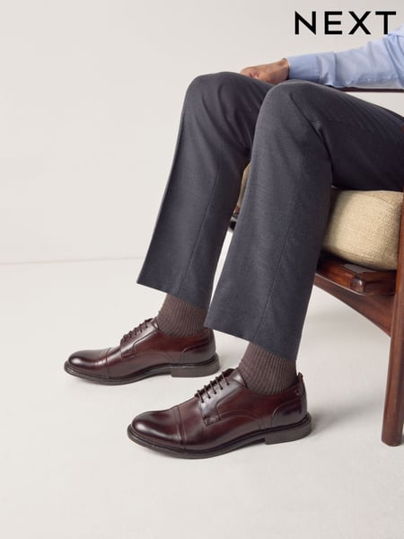 Brown Leather Toecap Shoes (AW9068) | € 93