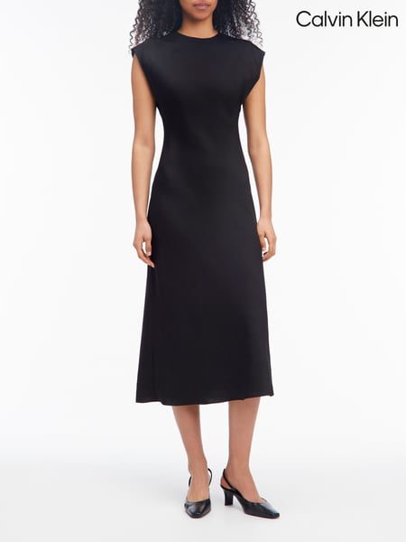 Calvin Klein Black Heavy Shine Viscose Shift Dress (AW9144) | € 359