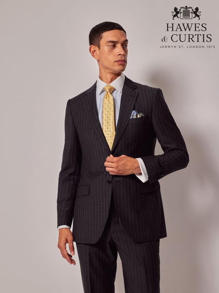 Hawes & Curtis Slim Chalk Stripe Black Suit Jacket (AW9415) | € 357