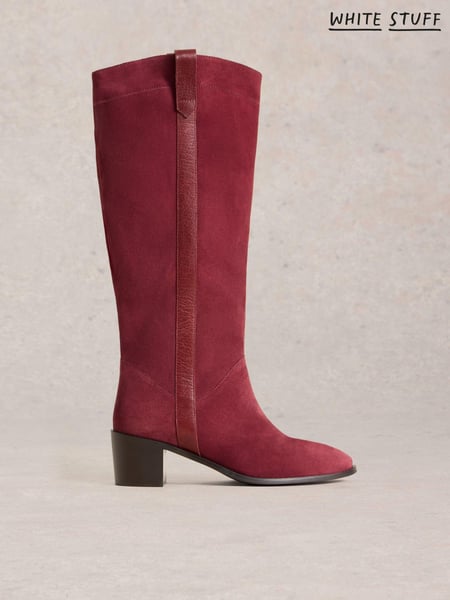 White Stuff Red Izzy Suede Knee High Boots (AY0536) | € 94