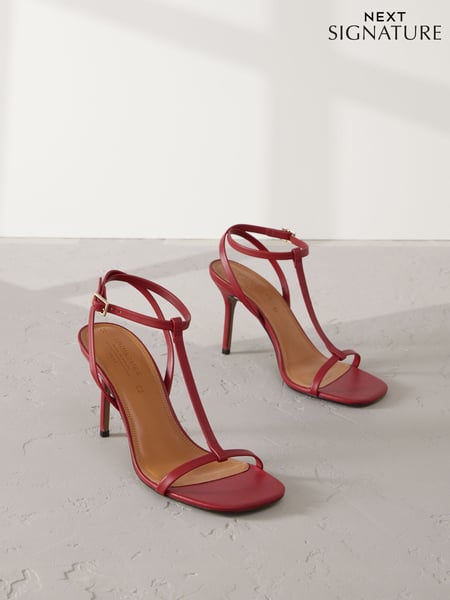 Red Signature Premium Leather Skinny Strap Heeled Sandals (AY0589) | € 93