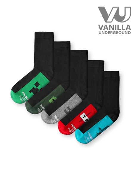 Vanilla Underground Black Boys Minecraft Calf Socks (AY1218) | € 22