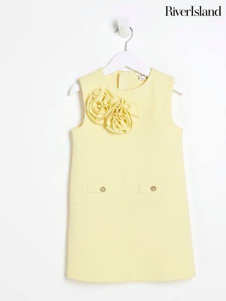 River Island Yellow Girls Corsage Scuba Dress (AY1222) | € 34