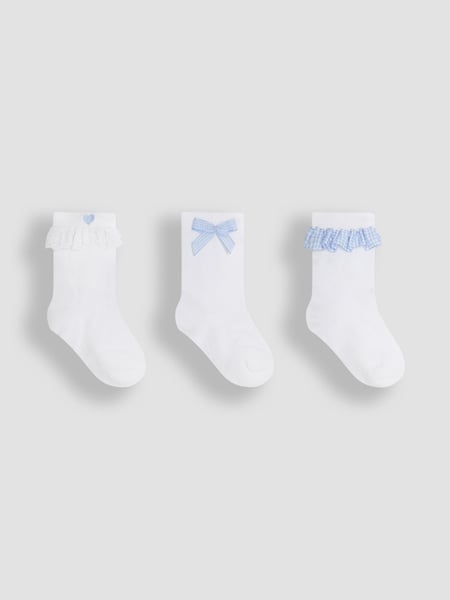 JoJo Maman Bébé Blue Frilly Socks 3 Pack (AY1340) | € 15
