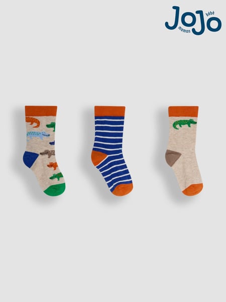 JoJo Maman Bébé Navy 3-Pack Printed Socks (AY1342) | € 15