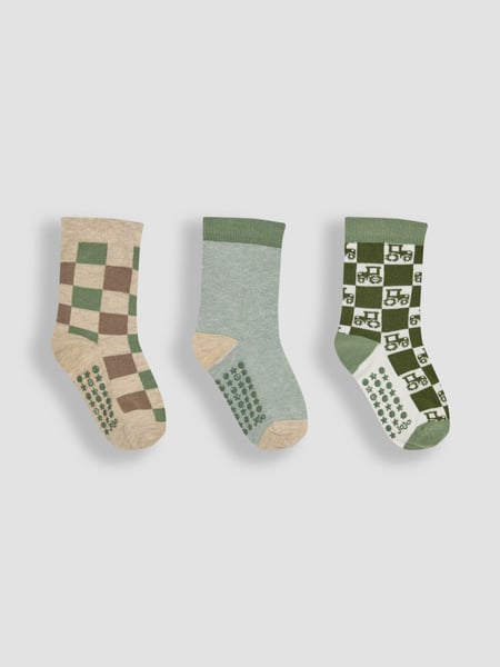 JoJo Maman Bébé Green 3-Pack Tractor Socks (AY1355) | € 15