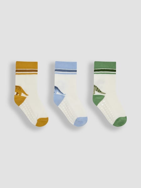 JoJo Maman Bébé Ecru Cream 3-Pack Printed Socks (AY1361) | € 15