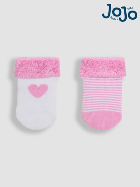 JoJo Maman Bébé Pink Baby Socks 2 Pack (AY1373) | € 12