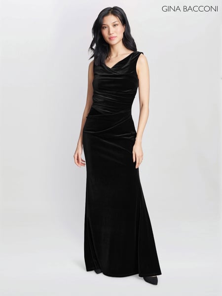 Gina Bacconi Selena Velvet Maxi Dress (AY1607) | € 374