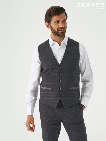 Skopes Green Casey Suit Waistcoat Windowpane Check (AY2379) | € 86