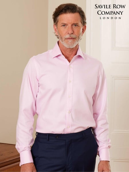 The Savile Row Company Slim Fit 100% Cotton Herringbone Formal Shirt (AY2511) | € 86