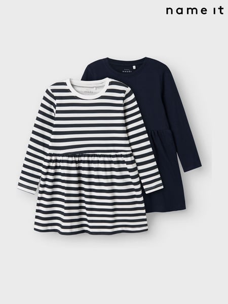 Name It Blue Striped And Plain Jersey Dresses 2 Pack (AY2720) | € 28