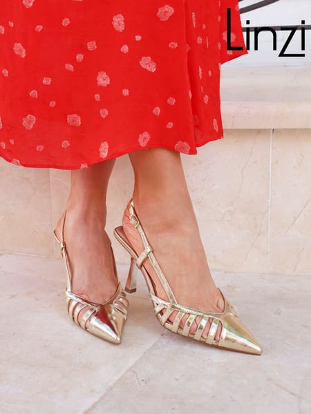 Linzi Gold Alias Cut Out Slingback Court Heels (AY3220) | € 59