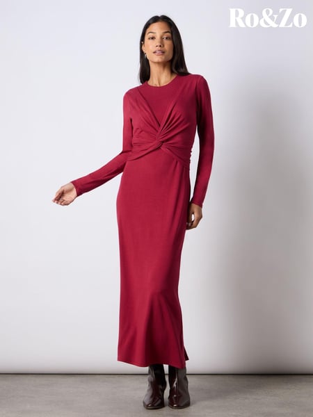 Ro&Zo Red Berry Jersey Twist Detail Dress (AY3224) | € 77