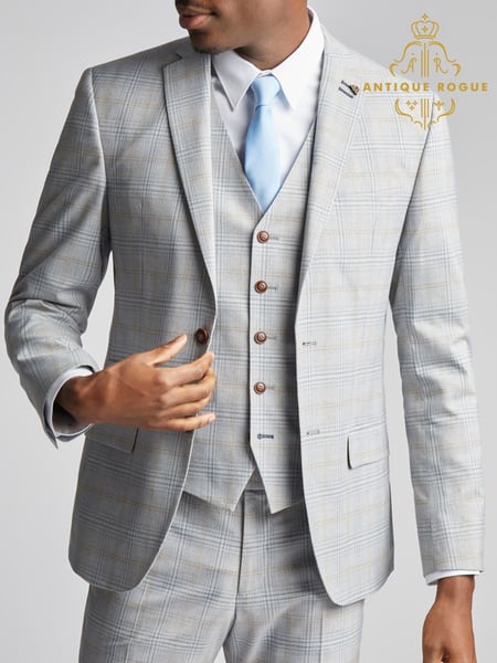 Antique Rogue Grey Agate Taupe Check Jacket (AY3352) | € 226
