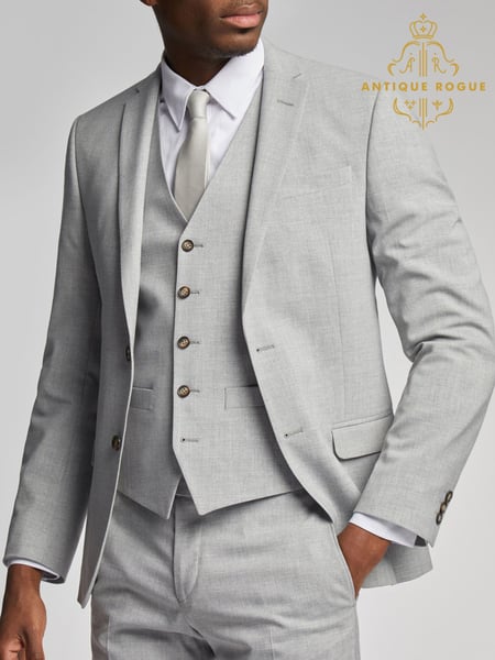 Antique Rogue Grey Plain Regular Jacket (AY3362) | € 179