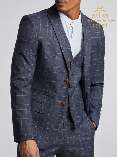 Antique Rogue Blue Overcheck Jacket (AY3366) | € 179