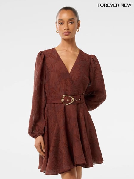 Forever New Red Amila Petite Belted Godet Mini Dress (AY3591) | € 70