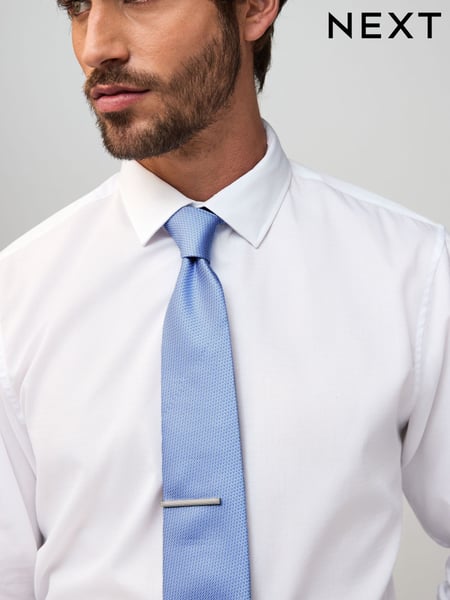 Blue Textured Tie with Tie Clip (AY4400) | € 21