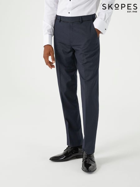 Skopes Blue Tailored Fit Cuba Geometric Dinner Suit Trousers (AY4550) | € 94