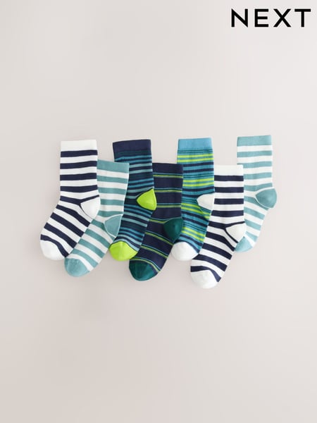 Navy/Green Stripes Rich Socks 7 Pack (AY5068) | € 13 - € 16