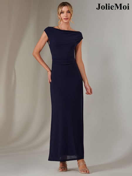 Jolie Moi Blue Eva Round Neck Sleeveless Maxi Dress (AY5548) | € 109