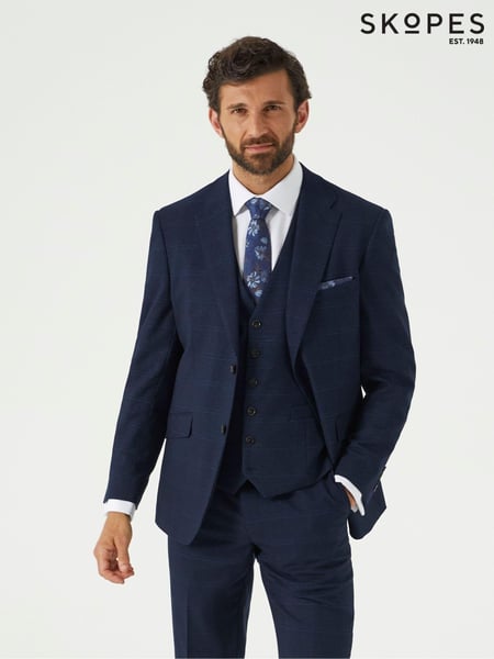 Skopes Blue Tailored Fit Hewes Check Suit Jacket (AY5707) | € 179