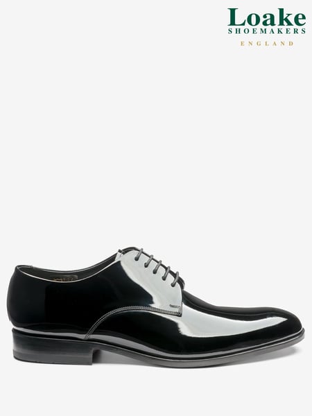 Loake Patent Leather Plain Black Derby Shoes (AY5811) | € 273