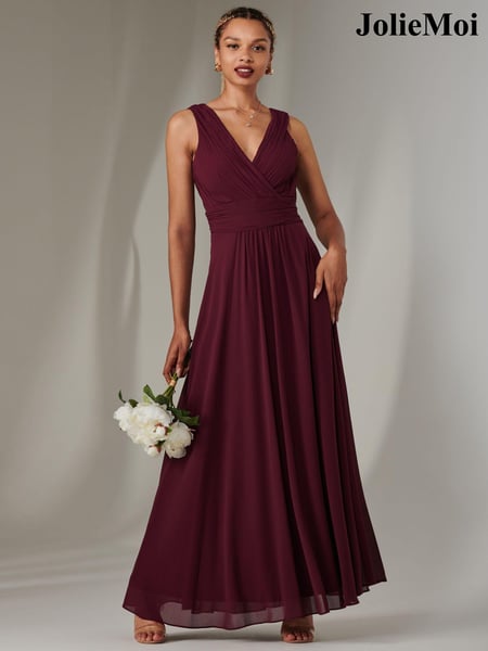 Jolie Moi Purple Cora Sleeveless Chiffon Maxi Dress (AY5822) | € 123