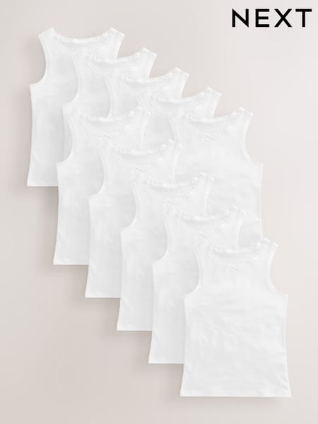 White 10 Pack Lace Trim Vest (1.5-16yrs) (AY5964) | € 28 - € 40