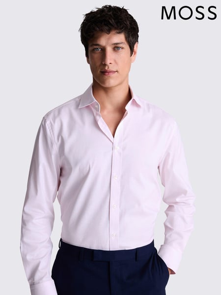 MOSS Pink Regular Fit Dobby Stretch Shirt (AY6667) | € 62