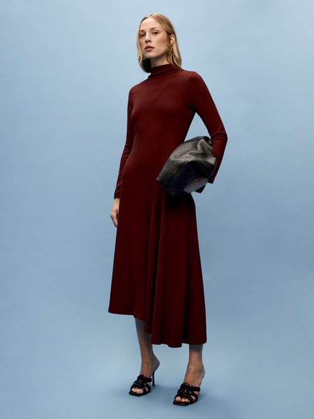 Vivere Purple Lisa Asymetric Long Sleeve Midi Dress (AY7200) | € 304