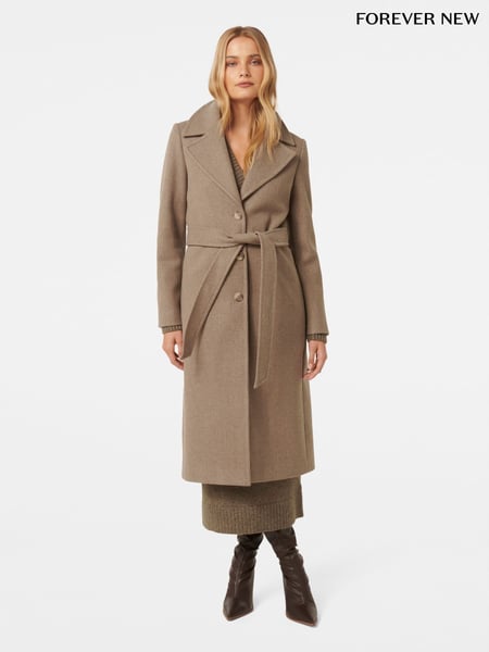 Forever New Nude Rowan Single Breasted Wrap Coat (AY8554) | € 203