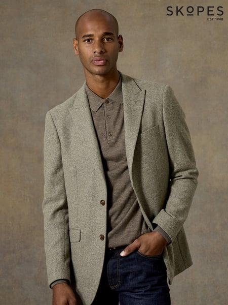Skopes Green Tailored Fit Tweed Effect Ingram Jacket (AY8699) | € 186