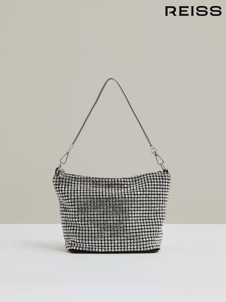 Reiss Silver Leah Crystal Bracelet Pouch Bag (AY8853) | € 153
