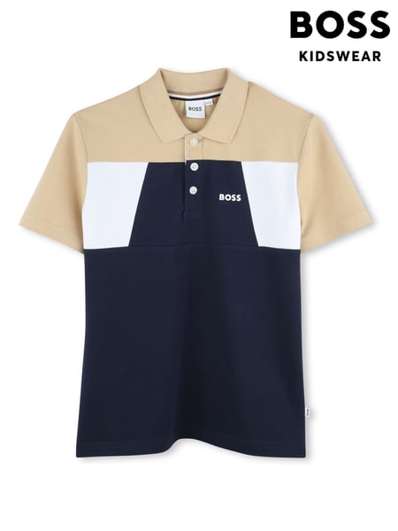 BOSS Blue Colour Block Short Sleeve Polo Shirt (AY8892) | € 133