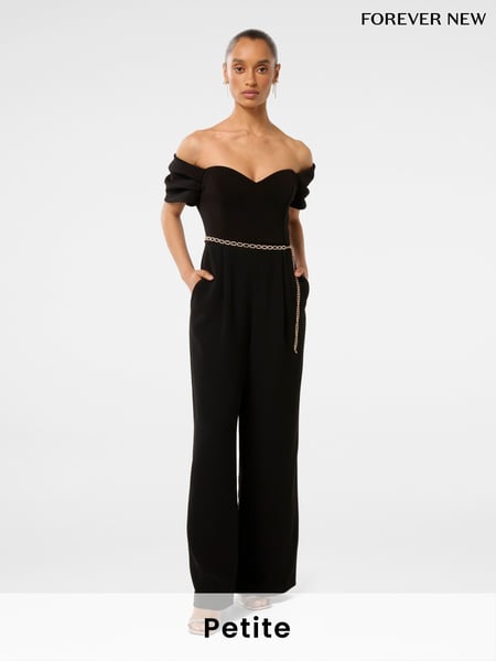 Forever New Black Petite Lea Off Shoulder Jumpsuit (AY9536) | € 93