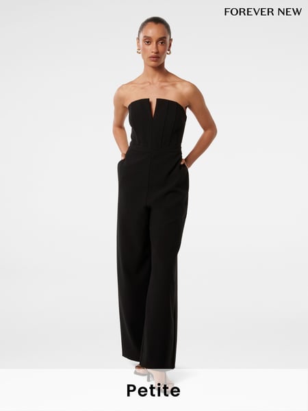 Forever New Black Petite Cora Corset Bodice Jumpsuit (AY9542) | € 130