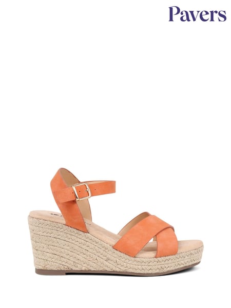 Pavers Orange Pavers Lightweight Platform Espadrilles (B00213) | € 55
