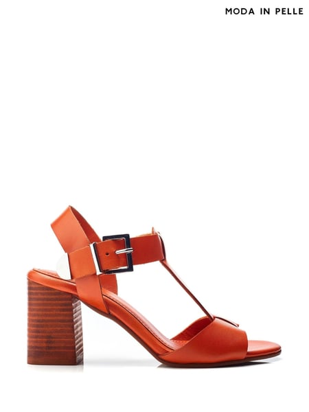 Moda in Pelle Molliey T Bar Stacked Block Sandals (B00492) | € 123