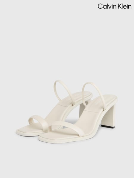 Calvin Klein White Leather Heel Mules (B01169) | € 132