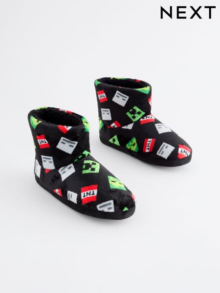 Schwarz - Minecraft Warm Lined Slipper Boots (B02562) | 16 € - 18 €