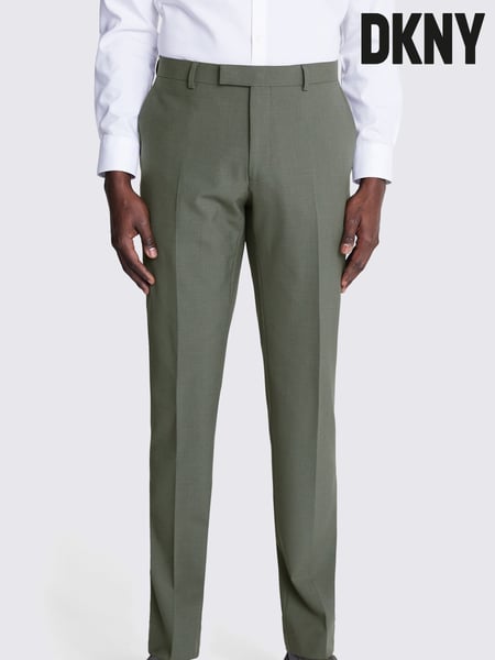 DKNY Sage Green Slim Fit Suit - Trousers (B02852) | € 203