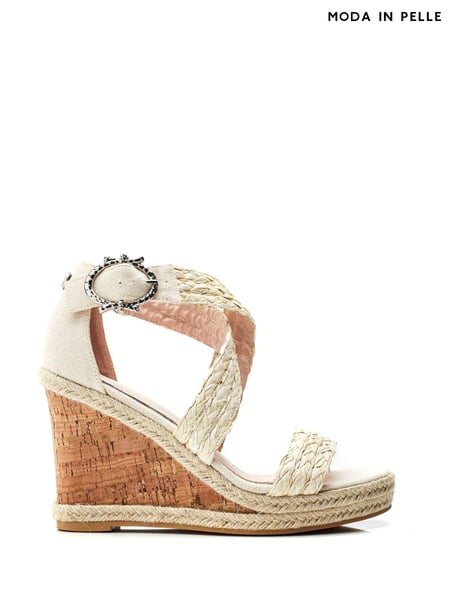 Moda In Pelle Crossover Strap Wedge Sandal (B02934) | € 139